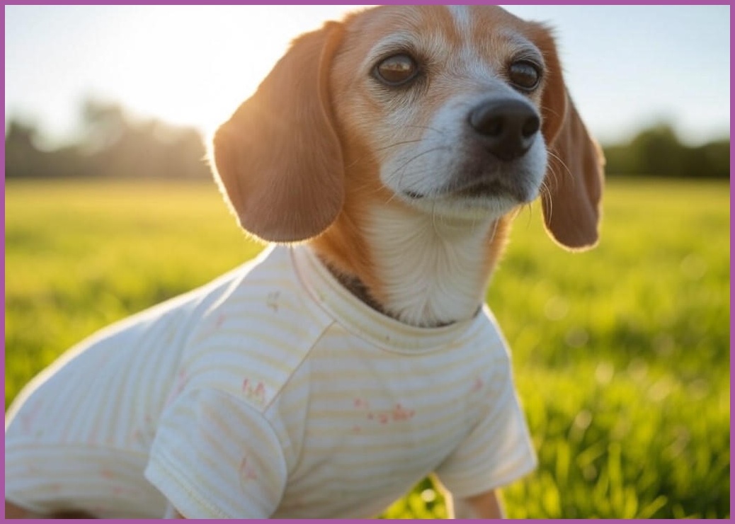 강아지옷 봄여름 얇은 스트라이프 민소매 면 나시 티셔츠 - 이미지 1