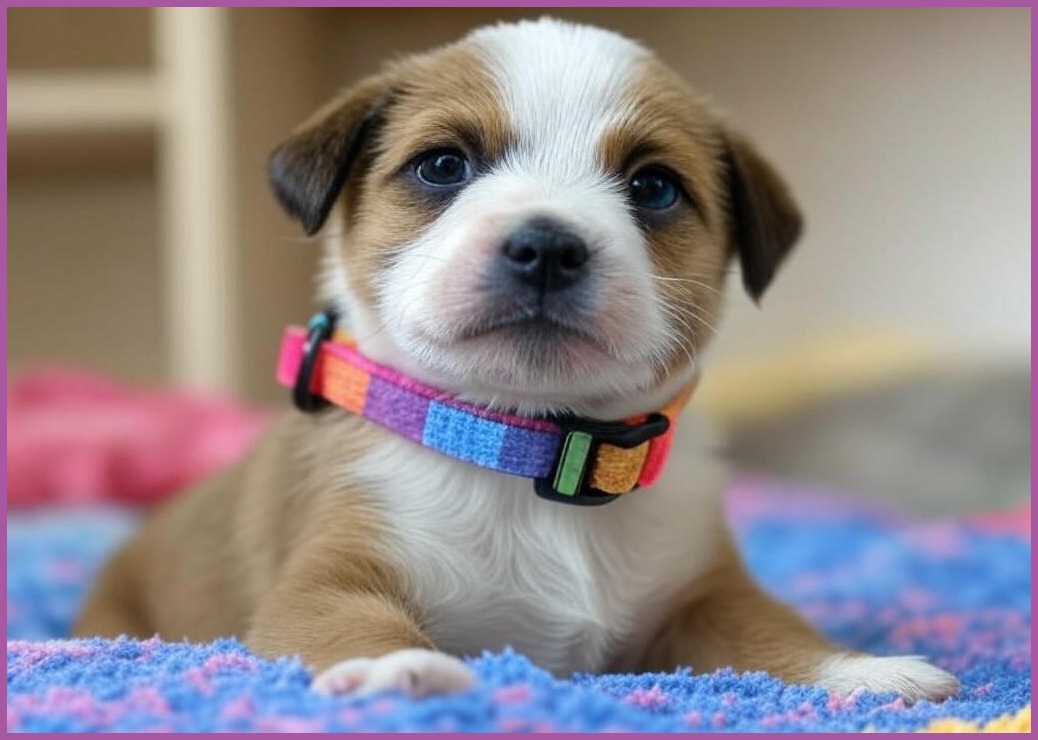 반려동물 출산준비물 네임택 새끼강아지 인식표 목걸이줄 길이조절 벨크로 이름표 12가지색, 1개