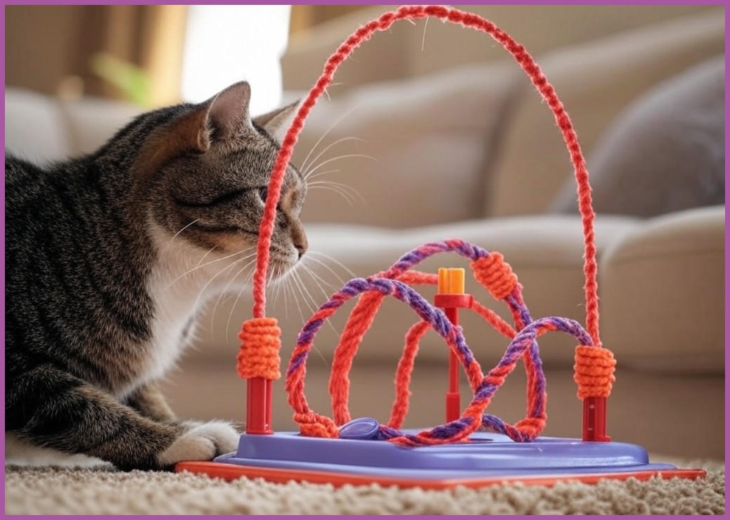 스마일플로우 셀프 놀이 마따따비 로프 고양이 최애 풀세트 이갈이 장난감, 1세트, 레드+오렌지+퍼플