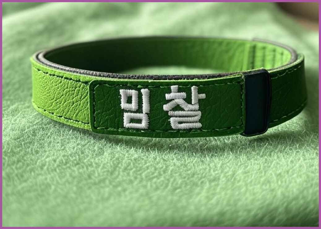 펫스츄리 강아지 반려동물 커스텀 네임택 캐릭터 이름표 자수 인식표 멍찰, 1개, 그린